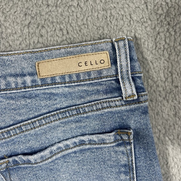 Cello Jeans Size 9 High Rise Straight Leg Light Wash Denim Waist Seam Detail - Picture 8 of 9